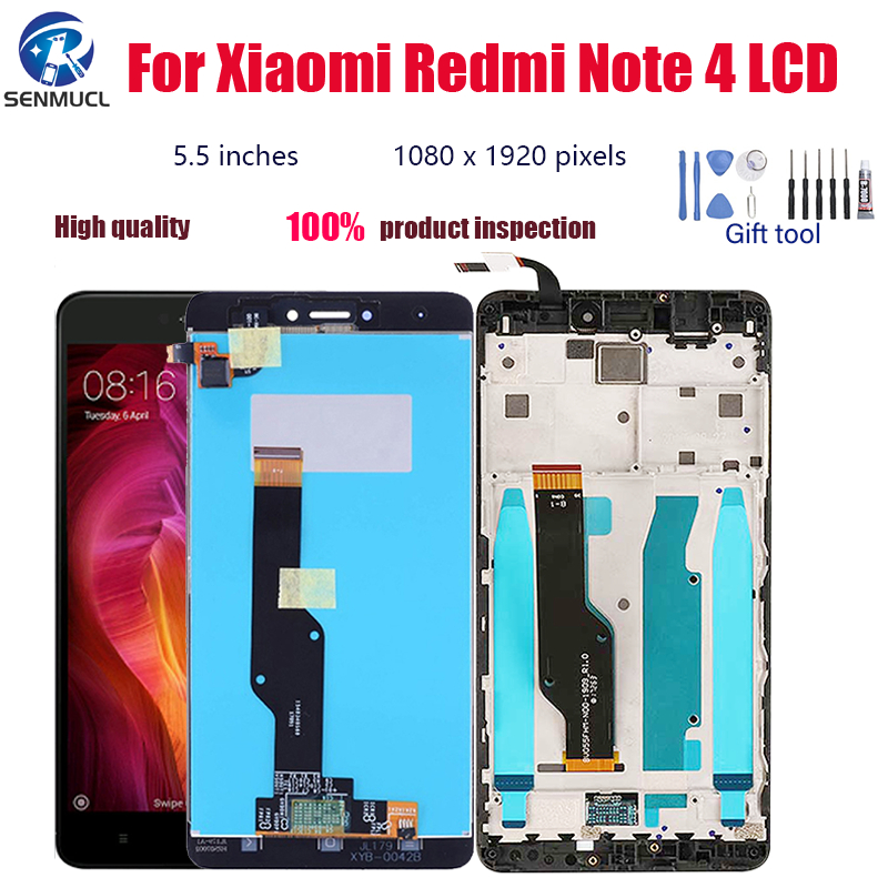 แผงหน้าจอสัมผัส LCD พร้อมกรอบ สําหรับ Xiaomi Redmi Note 4 Redmi Note 4X