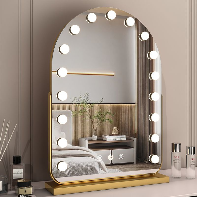 กระจกแต่งหน้า LED กระจก กระจกแต่งหน้ามีไฟ Hollywood makeup mirror,สามอุณหภูมิสี,การปรับ  ความสว่าง