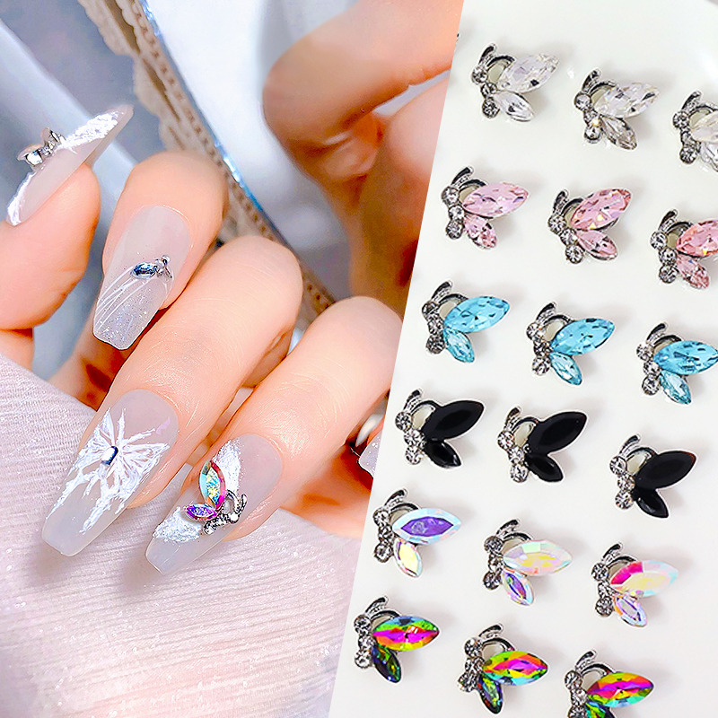 Ur SUGAR จี้คริสตัล เพชรเทียม รูปผีเสื้อ สําหรับตกแต่งเล็บ