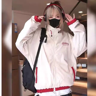 Asrv เสื้อแจ็กเก็ตเบสบอล แขนยาว สไตล์ฮาราจูกุ แฟชั่นฤดูใบไม้ร่วง และฤดูหนาว สําหรับผู้ชาย และผู้หญิง