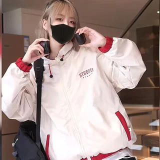 Asrv เสื้อแจ็กเก็ตเบสบอล แขนยาว สไตล์ฮาราจูกุ แฟชั่นฤดูใบไม้ร่วง และฤดูหนาว สําหรับผู้ชาย และผู้หญิง