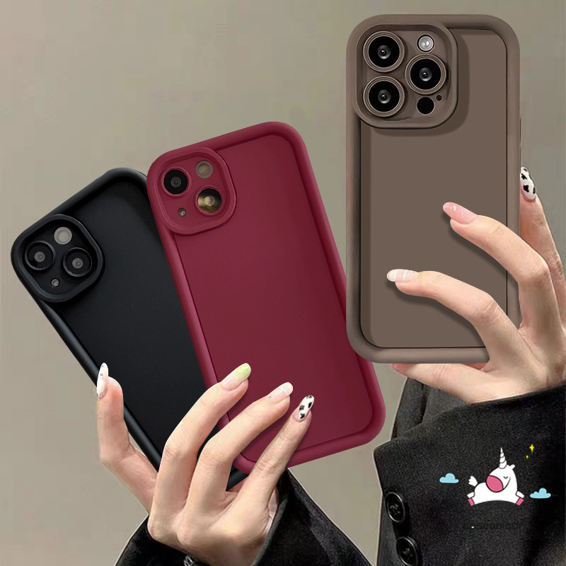 Simple สีทึบซิลิโคนเหลวสําหรับIPhone 17 13 16 11 14 XR X 15 12 Pro Max XS MAX 7 16 8 6 6s Plus SE 2020 Macaronเรืองแสงสีลูกกวาดแองเจิลตานุ่มกรณี - รูปที่ 5