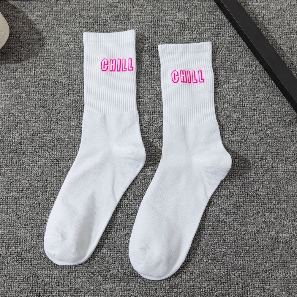 ถุงเท้ากีฬา ผ้าฝ้าย พิมพ์ลายตัวอักษร สไตล์ฮิปฮอป แฟชั่นสําหรับผู้ชาย และผู้หญิง - รูปที่ 5