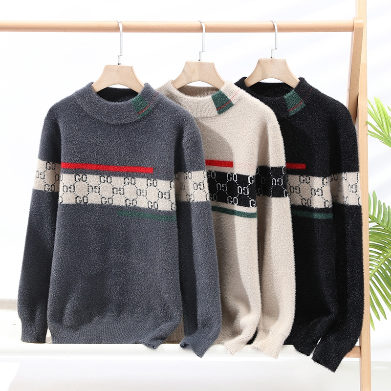 ใหม่ เสื้อกันหนาว ผ้าขนแกะเทียม คอสูง แบบสวมหัว แฟชั่นฤดูใบไม้ร่วง และฤดูหนาว สําหรับผู้ชาย 2023