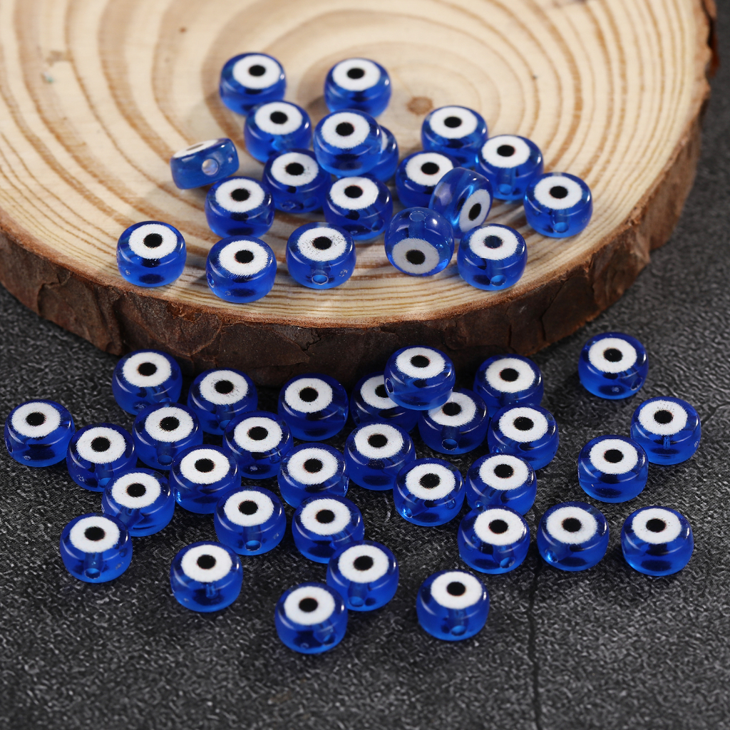 100 ชิ้นสีฟ้าตาลูกปัด spacer ลูกปัดสําหรับ DIY สร้อยข้อมือสร้อยคอเครื่องประดับทํา