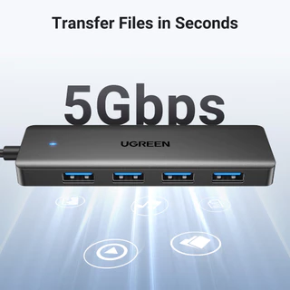 Ugreen ฮับ USB 3.0 4 พอร์ต USB A บางพิเศษ สําหรับเมาส์ คีย์บอร์ด แฟลชไดรฟ์ เครื่องพิมพ์ เข้ากันได้กับแล็ปท็อป เดสก์ท็อป PC Xbox PS5 ระบบรถยนต์