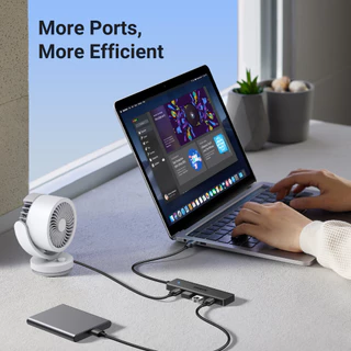 Ugreen ฮับ USB 3.0 4 พอร์ต USB A บางพิเศษ สําหรับเมาส์ คีย์บอร์ด แฟลชไดรฟ์ เครื่องพิมพ์ เข้ากันได้กับแล็ปท็อป เดสก์ท็อป PC Xbox PS5 ระบบรถยนต์