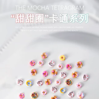 Rou Bao โดนัทเรซิ่น ลายการ์ตูนไอศกรีม อาหารน่ารัก สีสันสดใส สําหรับตกแต่งเล็บ DIY 50 ชิ้น