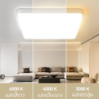 【สต๊อกพร้อม/COD】โคมไฟเพดาน LED ไฟเพดานLED แบบบางพิเศษ สดใสสุดๆ ไฟติดเพดาน แบบบางเฉียบ กันแมลง กันน้ำ โคมไฟ Led ทรงสี่เหลี่ยม 20W 30W 40W 50W สไตล์โมเดิร์น สําหรับห้องนอน ห้องครัว ห้องนั่งเล่น