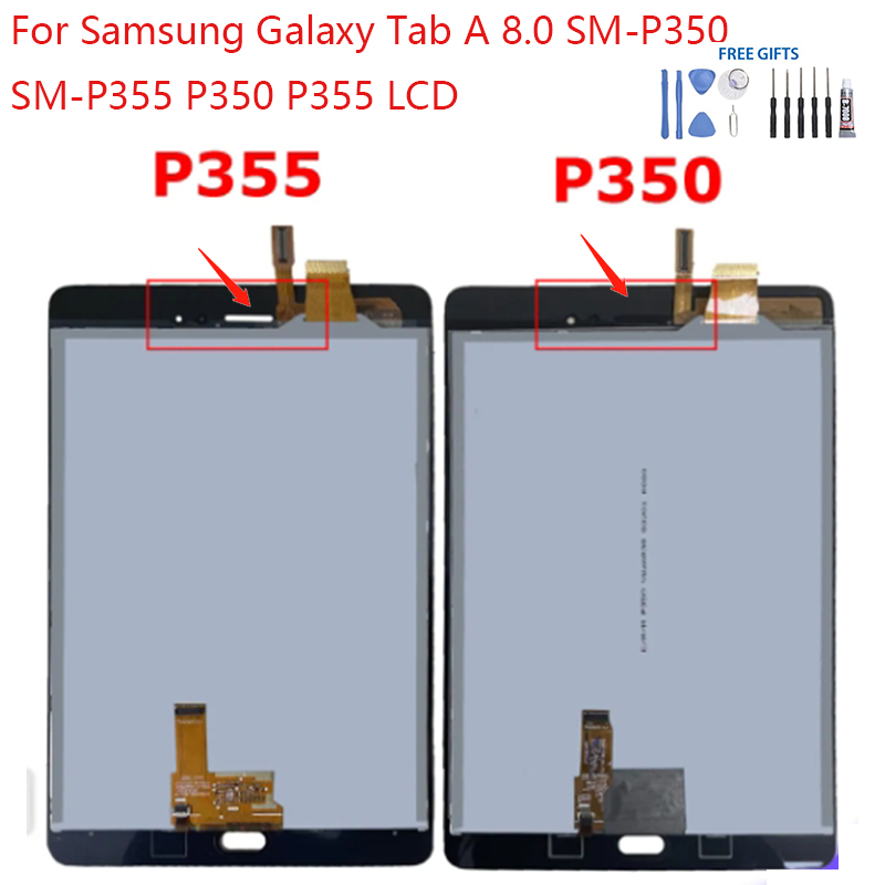 อะไหล่หน้าจอสัมผัส LCD แบบเปลี่ยน สําหรับ Samsung Galaxy Tab A 8.0 SM-P350 SM-P355 P350 P355