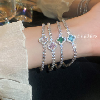 DREJEW สร้อยข้อมือ ประดับเพทาย ลายดอกไม้ หรูหรา เครื่องประดั…