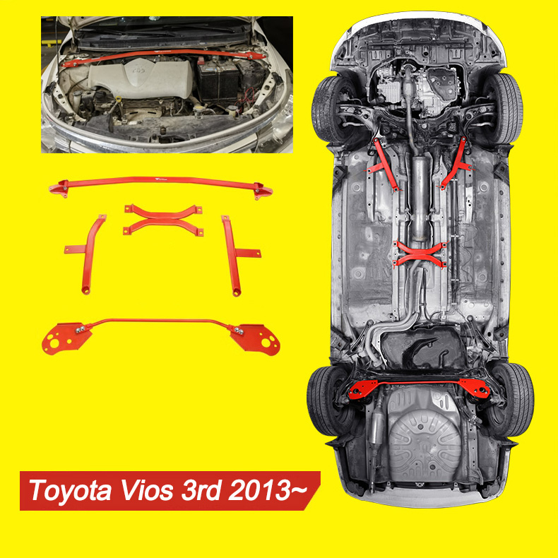 ค้ำหน้าบน กันโคลงหลังล่าง Toyota VIOS 3rd 2013~2023 LVTU Performance Auto Parts