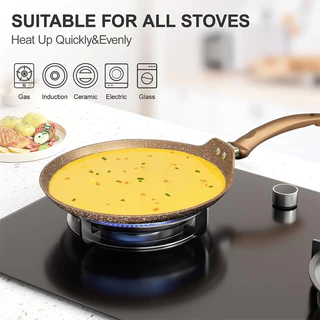 Innerwell 25/28 ซม หินไมฟาน Non Stick กระทะแพนเค ้ ทอง เหมาะสําหรับเตาทั ้ งหมด