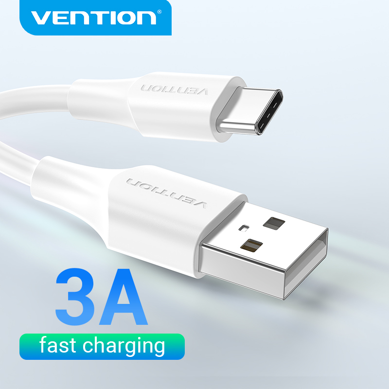 Vention สายชาร์จ USB Type C 3A ชาร์จเร็ว เข้ากันได้กับโทรศัพท์มือถือ Xiaomi / Samsung / OPPO และแท็บเล็ต Apple / Huawei