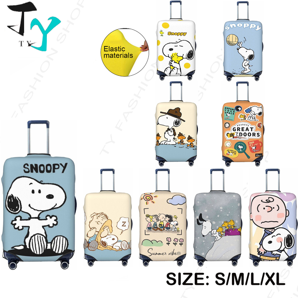 ผ้าคลุมกระเป๋าเดินทาง Snoopy กระเป๋าเดินทาง ผ้าคลุมกระเป๋าเดินทาง ยืดหยุ่น หนา ผ้าคลุมกระเป๋าเดินทาง