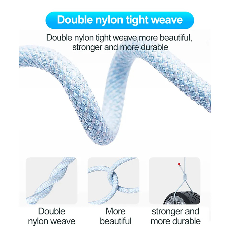 Ready Stock6A 66W 3 in 1 Fast Charger Cord Micro Usb/Type C สายชาร์จโทรศัพท์ไนลอนถักสายชาร์จ Data Sync - รูปที่ 2