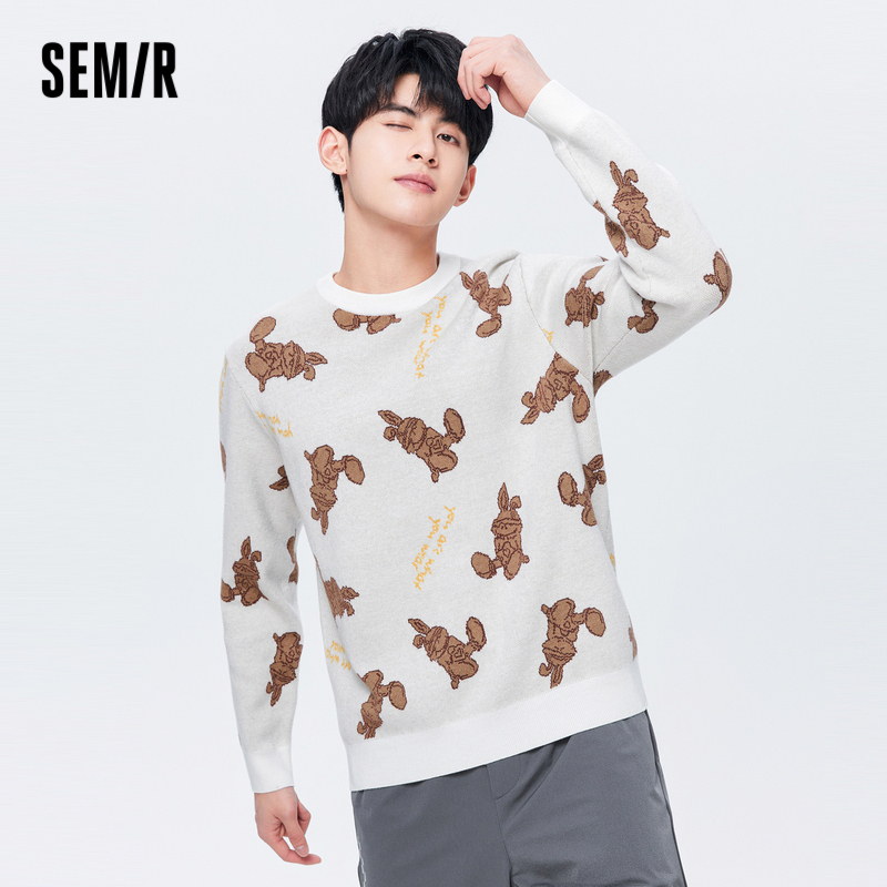 Semir เสื้อกันหนาว คอกลม แบบสวมหัว พิมพ์ลายการ์ตูนกระต่าย ทรงหลวม แฟชั่นฤดูใบไม้ร่วง สําหรับผู้ชาย