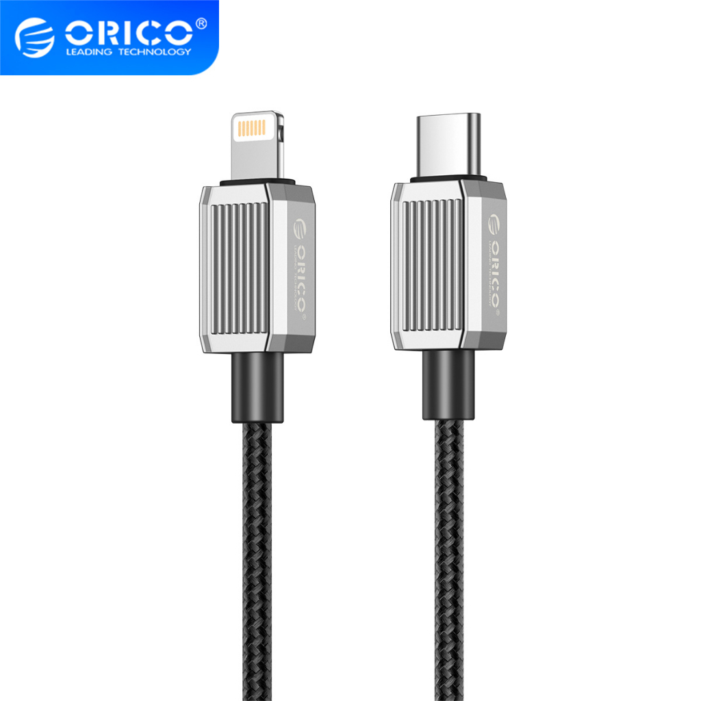 Orico USB C ถึง Lightning สายชาร์จหัวโลหะผสมสังกะสี 29W สายไนลอนสําหรับ iPhone 15 14 13 Pro 12 Pro M