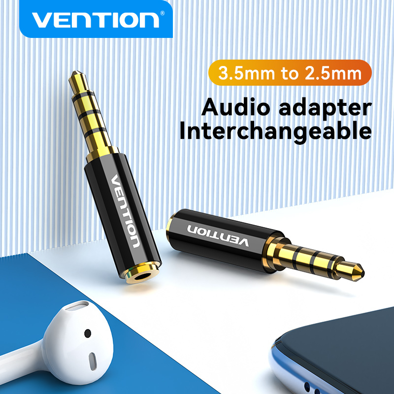 Vention อะแดปเตอร์แปลงเสียงสเตอริโอ 3.5 มม. ตัวผู้ เป็น 2.5 มม. ตัวเมีย BFB/VAB-S02