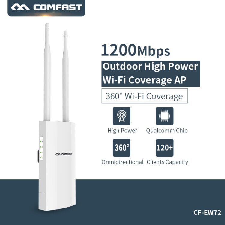 Comfast CF-EW72 1200Mbps Dual Band 5Ghz High Power Outdoor AP 360 องศา WiFi AP WiFi Repeater Dual เส