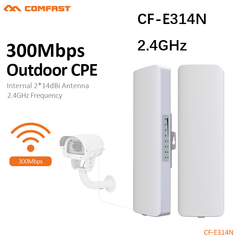 Comfast CF-E314N 300Mbps 2.4Ghz Wireless AP Bridge Repeater WIFI CPE Access Point Dual 2*14dBi กว้าง