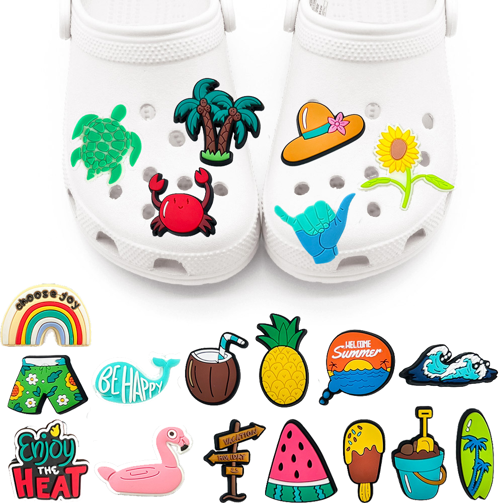 ขายดี jibbitz รองเท้าแตะ Crocs แต่งหัวเข็มขัด เหมาะกับเดินชายหาด แฟชั่นฤดูร้อน สําหรับเด็ก DIY 1 ชิ้น
