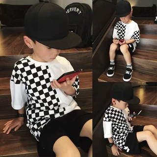 【จัดส่งจากประเทศไทย】🌼พร้อมส่ง🌼 เสื้อยืดแขนสั้น ผ้าฝ้าย พิมพ์ลาย แฟชั่นฤดูร้อน สําหรับเด็กผู้ชาย อายุ 3-10 ปี
