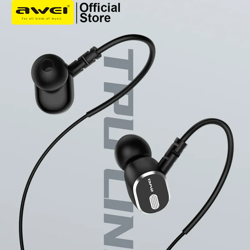 Awei TC-6 Type C หูฟัง HIFI ควบคุมแบบมีสาย พร้อมไมโครโฟน HD