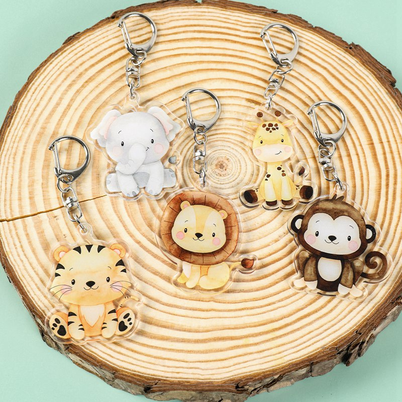 5 ชิ้น ป่า สัตว์ พวงกุญแจ เครื่องประดับ ซาฟารี สัตว์ จี้ Wild One แขวน ป่า ซาฟารี เครื่องประดับ ของขวัญคนรัก แฟชั่น จี้สัตว์น่ารัก