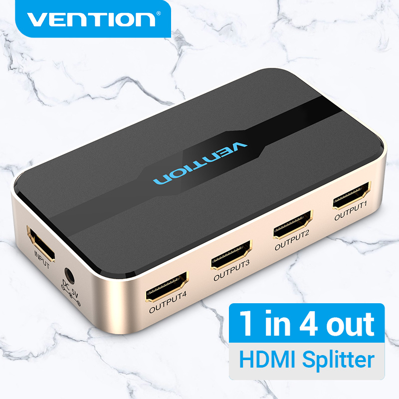 Vention อุปกรณ์แยกสายเคเบิ้ล 1x4 Hdmi 1 In 4 Out 4k 30 Hz แสดง3 D Full Hd 1080 P หน้าจอการโหวต Xbox Ps 4 Ps 3 Tv