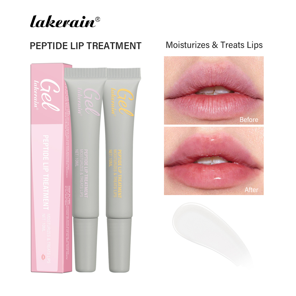 Lakerain Moisturizing Peptide Lip Treatment Lip Mask Gel เพื่อลบ Dead Skin ลิปสติก Base Lip Cream Lip Care Mask 10m