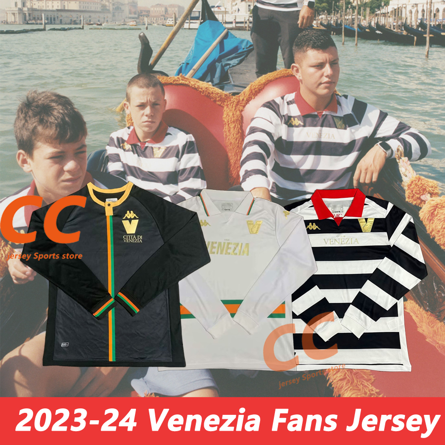 เสื้อกีฬาแขนยาว ลายทีมชาติฟุตบอล Venezia 2023-24 ชุดเหย้า คุณภาพสูง