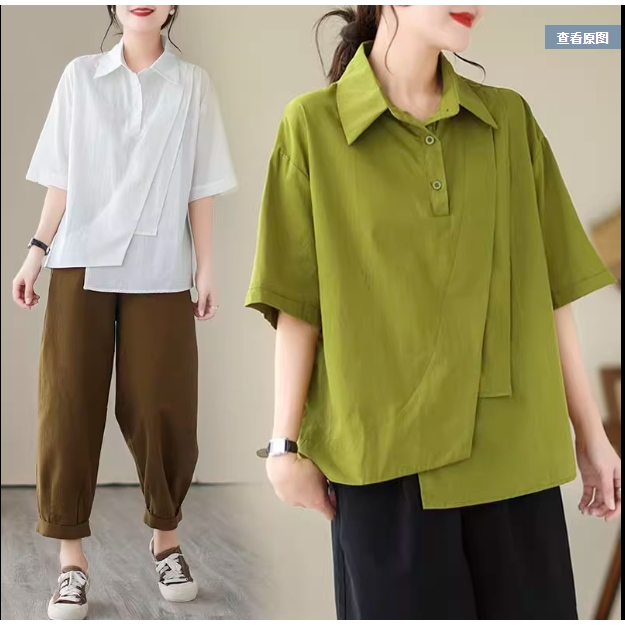 ☻ L O T U S ☻ เสื้อเชิ้ต พลัสไซซ์ สําหรับผู้หญิง CAL2067