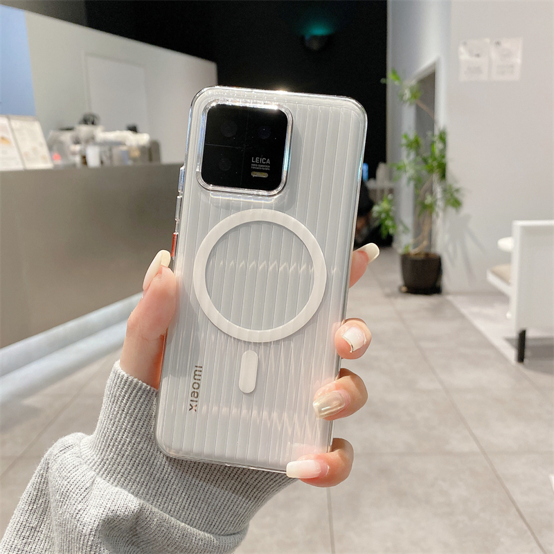 สําหรับ XiaoMi 14 13 Ultra mi 15 Pro กรณีลูกฟูกรูปแบบ Slim ผิว Frosted HD โปร่งใส PC Hard ไร้สายแม่เหล็กปลอก ราคา ถูกที่สุด ดีลบีเคเค แกลเลอรีภาพที่ 6