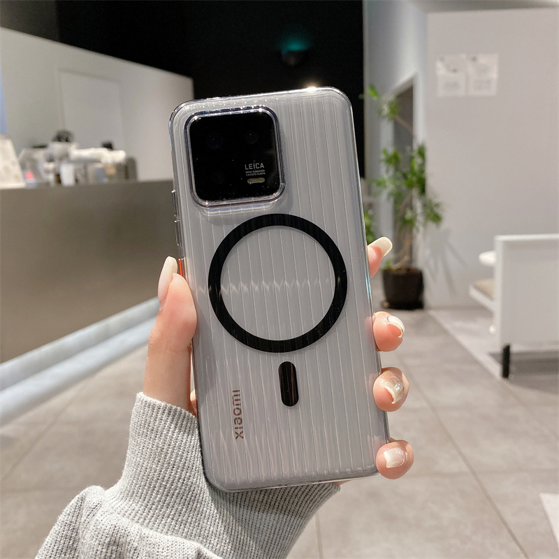 สําหรับ XiaoMi 14 13 Ultra mi 15 Pro กรณีลูกฟูกรูปแบบ Slim ผิว Frosted HD โปร่งใส PC Hard ไร้สายแม่เหล็กปลอก ราคา ถูกที่สุด ดีลบีเคเค แกลเลอรีภาพที่ 5