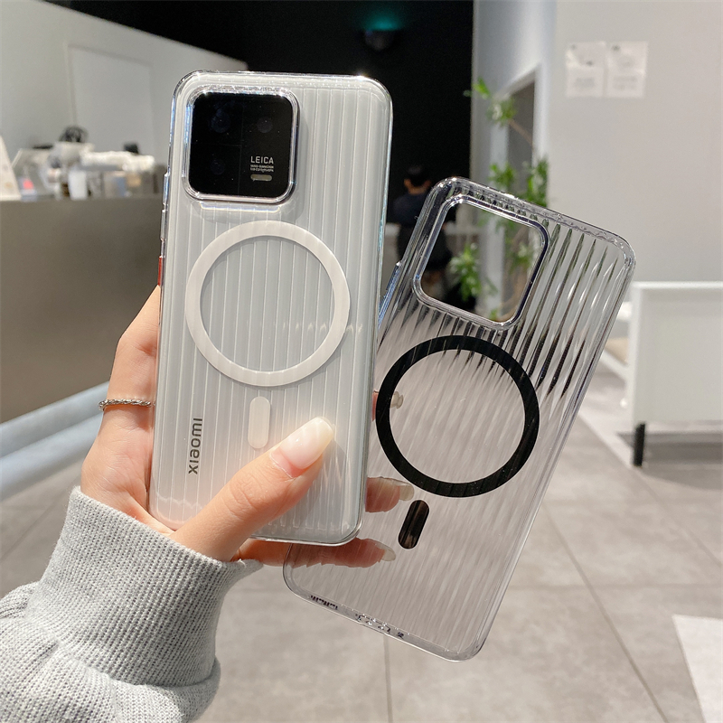 สําหรับ XiaoMi 14 13 Ultra mi 15 Pro กรณีลูกฟูกรูปแบบ Slim ผิว Frosted HD โปร่งใส PC Hard ไร้สายแม่เหล็กปลอก ราคา ถูกที่สุด ดีลบีเคเค แกลเลอรีภาพที่ 2