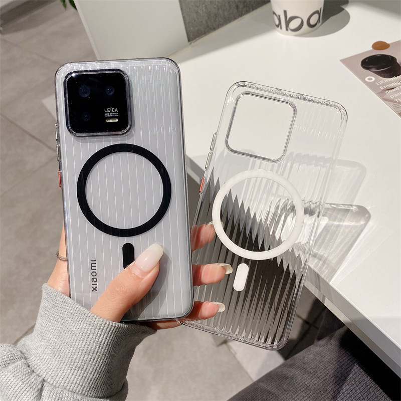 สําหรับ XiaoMi 14 13 Ultra mi 15 Pro กรณีลูกฟูกรูปแบบ Slim ผิว Frosted HD โปร่งใส PC Hard ไร้สายแม่เหล็กปลอก ราคา ถูกที่สุด ดีลบีเคเค
