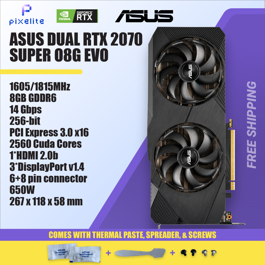 การ์ดจอ MSI RTX 2060 super 2060s Gddr6 GPU RTX2060super nvidia ใช้แล้ว 2070 2080 2080s