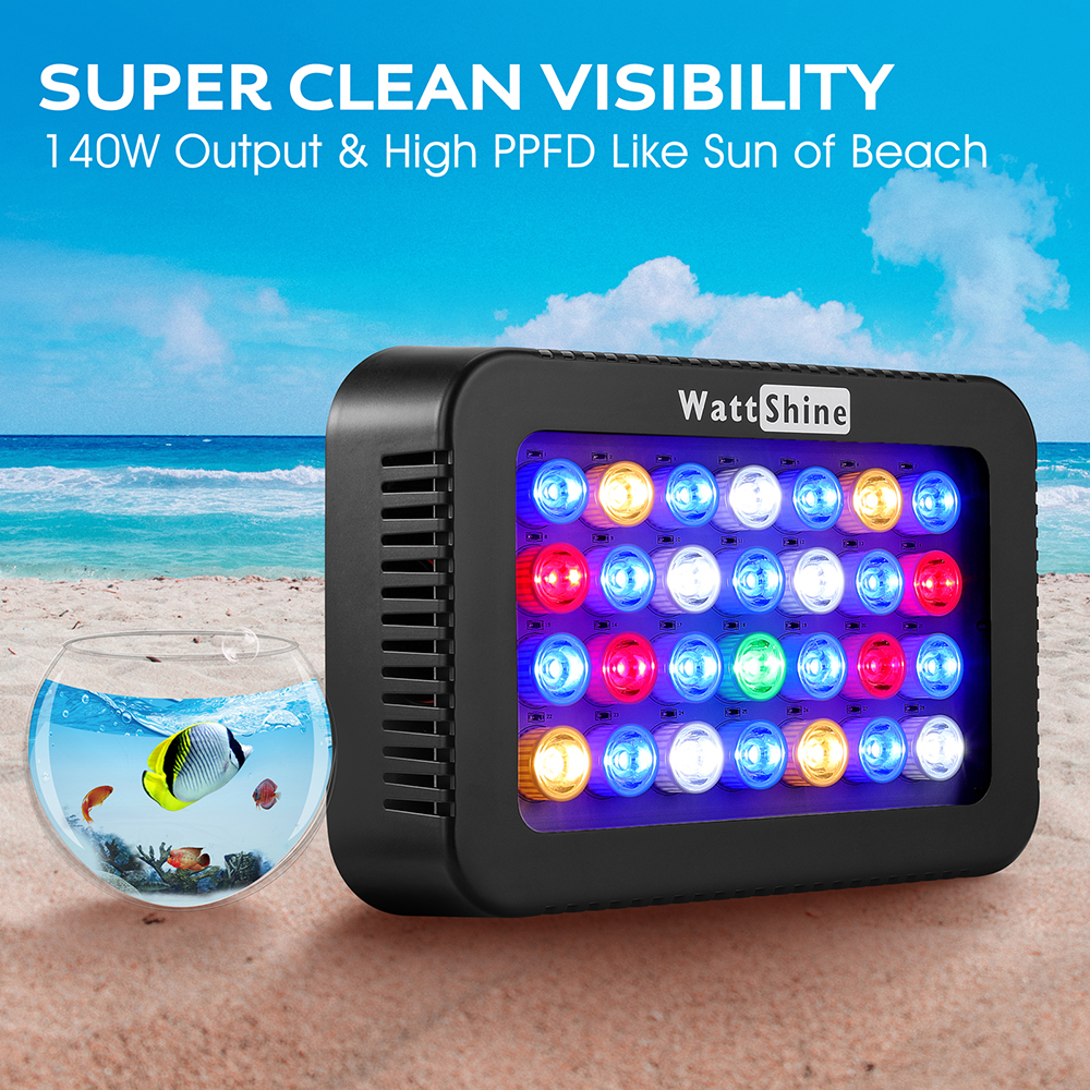 โคมไฟ Led 140W หรี่แสงได้ อุปกรณ์เสริม สําหรับตู้ปลา พิพิธภัณฑ์สัตว์น้ํา ปะการัง