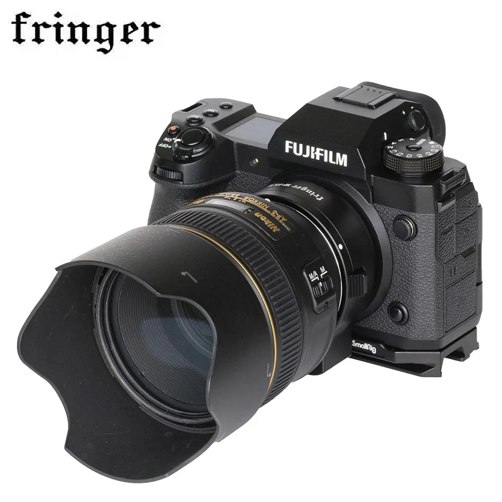 Fringer NF-FX II อะแดปเตอร์เมาท์ขาตั้งกล้องโฟกัสอัตโนมัติ รูรับแสงอิเล็กทรอนิกส์ในตัว เข้ากันได้กับเลนส์ Nikon F เป็นกล้อง Fujifilm X