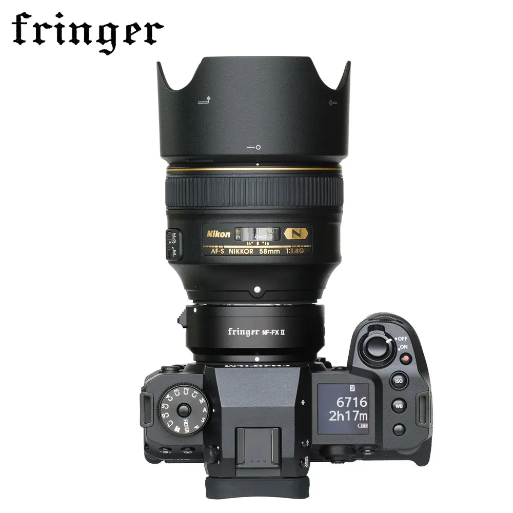 Fringer NF-FX II อะแดปเตอร์เมาท์ขาตั้งกล้องโฟกัสอัตโนมัติ รูรับแสงอิเล็กทรอนิกส์ในตัว เข้ากันได้กับเลนส์ Nikon F เป็นกล้อง Fujifilm X