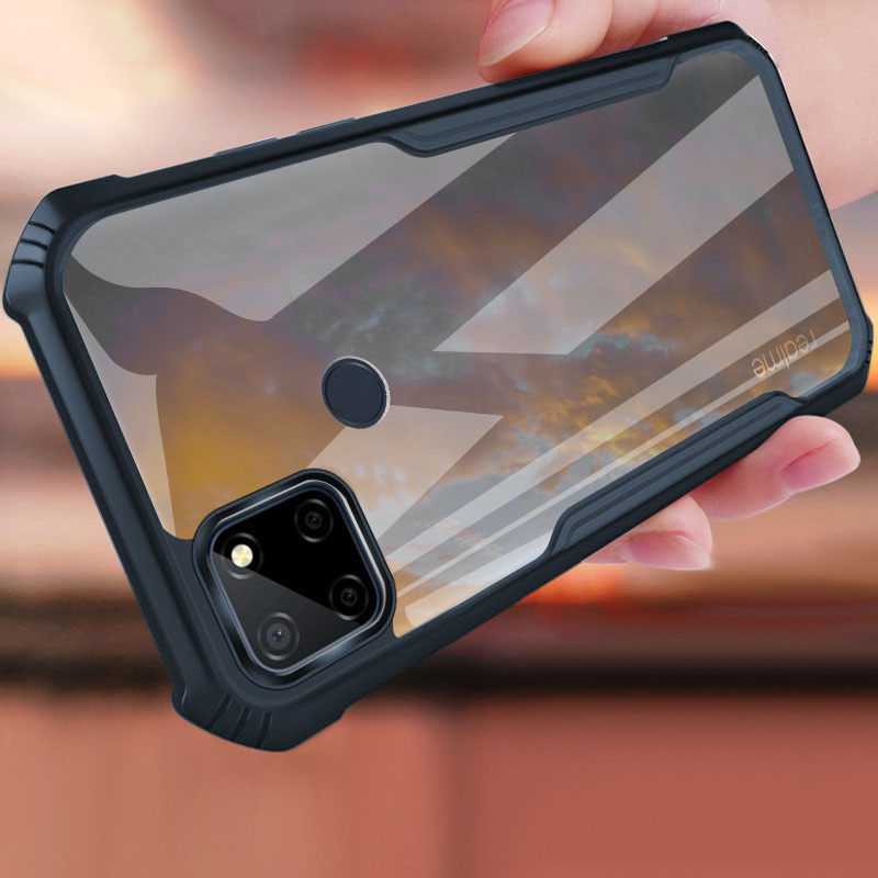 Heavy Duty อะคริลิคโปร่งใสกันกระแทกสําหรับ Realme C25S C12 C25Y C21Y C15 C21 C11 C55 C53 C51 C35 C33 C31 C30 30S C61 C67 C63 C75 C75X กรอบป้องกันกรณีTPU