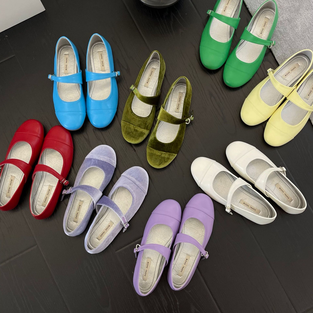 สุภาพสตรี Mary Jane รองเท ้ า 2024 สไตล ์ ใหม ่ แฟชั ่ น All-Match Anti-Slip รองเท ้ าสุภาพสตรีสไตล ์ เกาหลีน ่ ารักปากตื ้ นหัวเข ็ มขัดรองเท ้ าผู ้ หญิงรอบ Toe รองเท ้ าบัลเล ่ ต ์