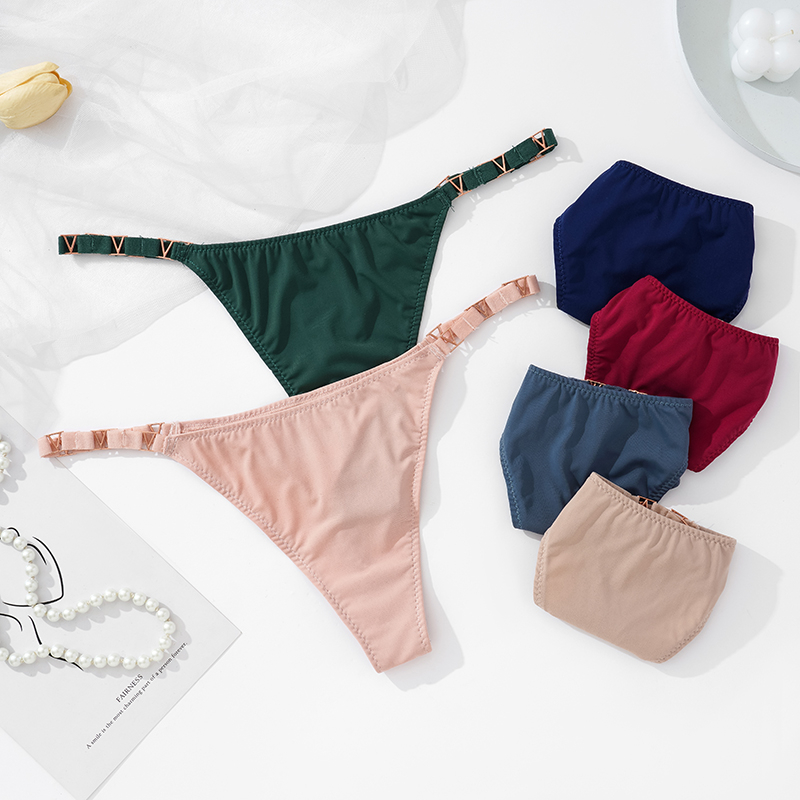 [Ghlin Kline] M-XL กางเกงทองผู้หญิงเซ็กซี่ต่ําเอว G-String ผูกเข็มขัดเอว T-back ชุดชั้นในสําหรับกางเกงกางเกงกางเกงหญิง - รูปที่ 3