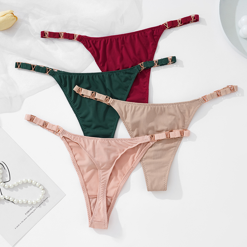 [Ghlin Kline] M-XL กางเกงทองผู้หญิงเซ็กซี่ต่ําเอว G-String ผูกเข็มขัดเอว T-back ชุดชั้นในสําหรับกางเกงกางเกงกางเกงหญิง - รูปที่ 2