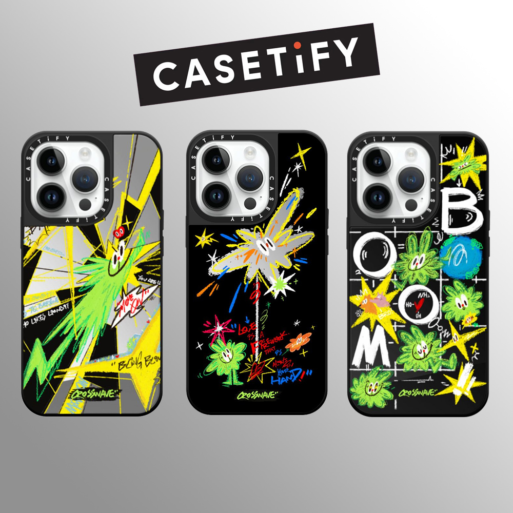 Drop proof CASETIFY Mirror phone case for iPhone 15 15Plus 15promax 14 14promax 13 13promax Side printing hard case Highlight time Graffiti 12 12promax iPhone 11 case high-quality