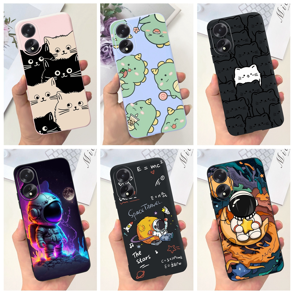 เคสโทรศัพท์มือถือ TPU นิ่ม ลายการ์ตูนนักบินอวกาศ ไดโนเสาร์ แมวน่ารัก สําหรับ OPPO A38 OppoA38 A38 4G CPH2579 2023