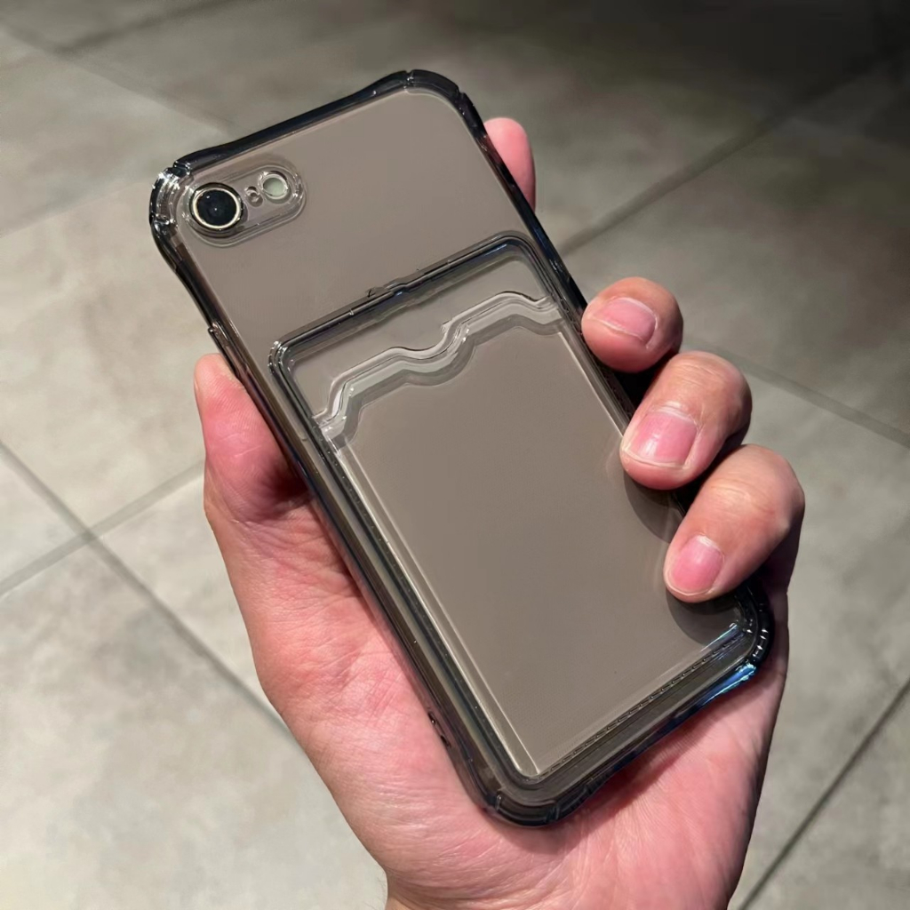 เคสโทรศัพท์มือถือ ซิลิโคนใส พร้อมช่องใส่บัตร สําหรับ iPhone 7 8 Plus X Xs Max XR 11 12 13 14 15 Pro Max 14Plus 15Plus