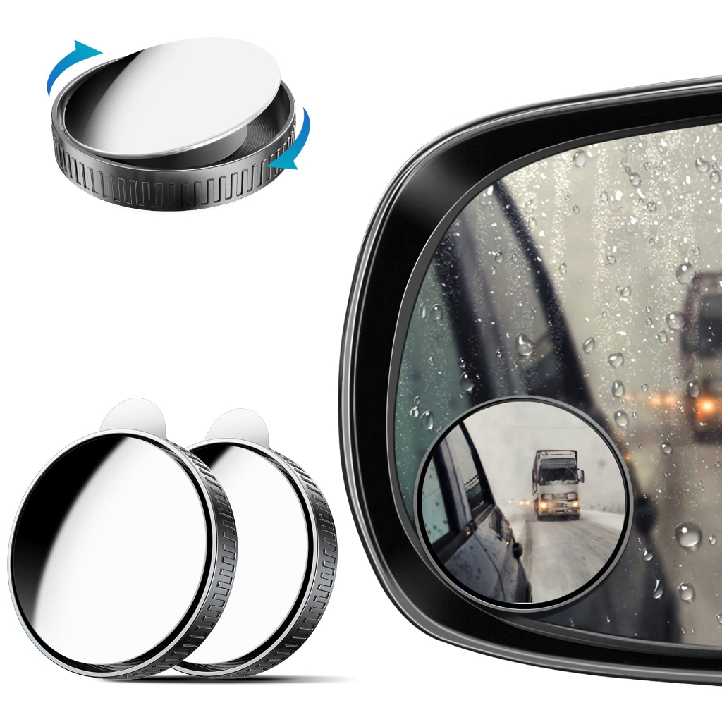 กระจกจุดบอด 2 นิ้ว ทรงกลม HD 360 องศา แบบนูน ใช้ซ้ําได้ สําหรับติดรถยนต์° กระจกมองหลังมุมกว้าง พร้อมตัวดูด สําหรับรถยนต์ SUV และรถบรรทุก
