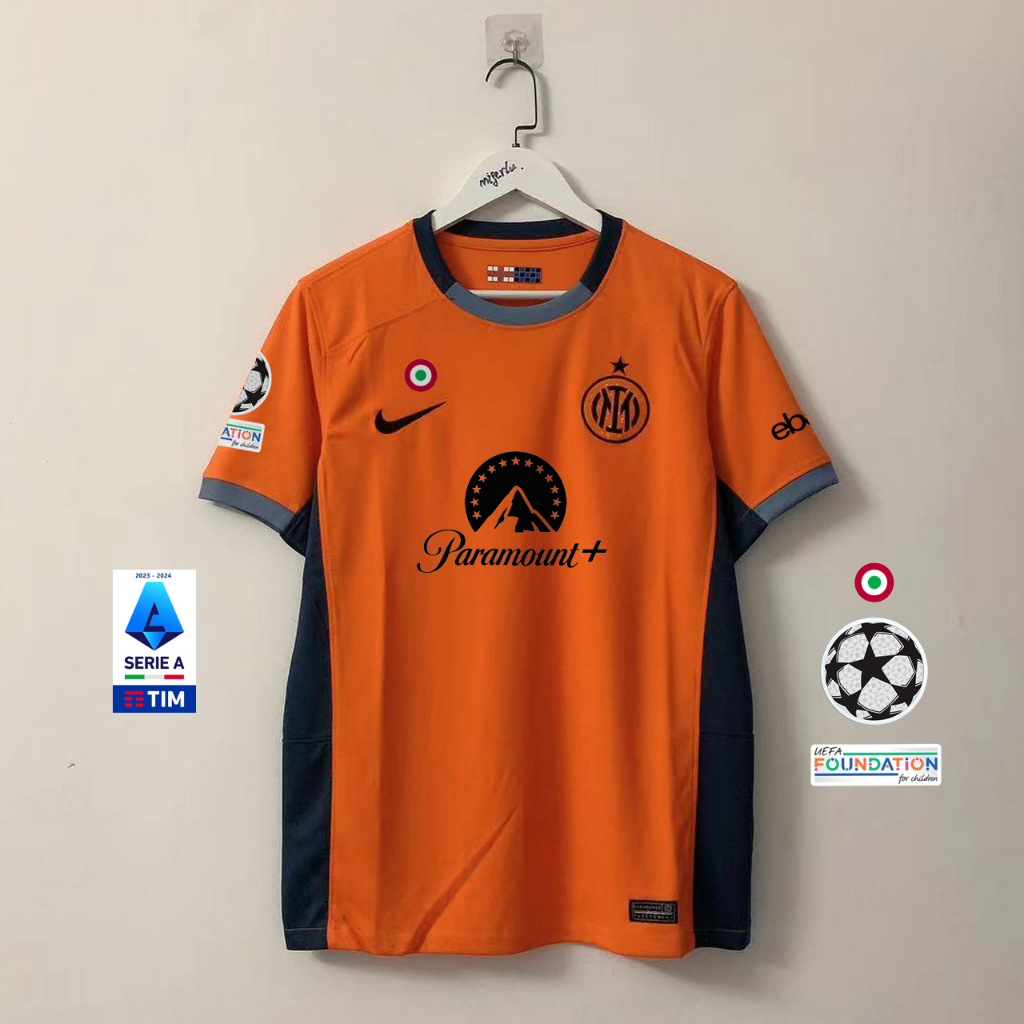 เสื้อกีฬาแขนสั้น ลายทีมชาติฟุตบอลชั้นนํา inter milan 3rd 23 24 ไซซ์ S - 4XL
